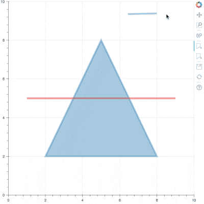 Animation showing polygon draw, select, and delete actions